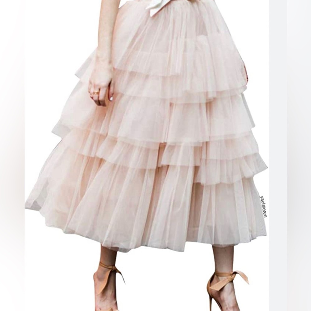 NWT ChicWish Tulle Layered Midi Skirt - Picture 1 of 5
